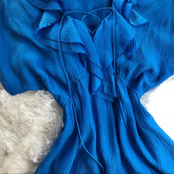 Rebecca Taylor Blue ruffle dress 4 - Picture 7 of 8